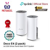 Gambar TP-Link Deco E4 2pack AC1200 Sistem Wi-Fi Mesh Seluruh Rumah dengan Teknologi Mesh Canggih Kecepatan 1167 Mbps untuk 100 Device - Smart dari Metoocel Official Kota Administrasi Jakarta Barat 1 Tokopedia