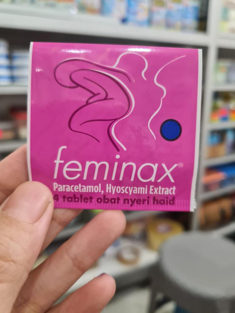 FEMINAX 1 STRIP IS 4 TABLET OBAT NYERI HAID / MENSTRUASI