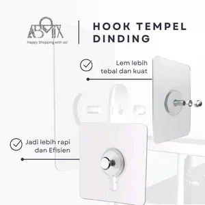 Gantungan Dinding Keramik Hook Tempel Multifungsi Model Transparan