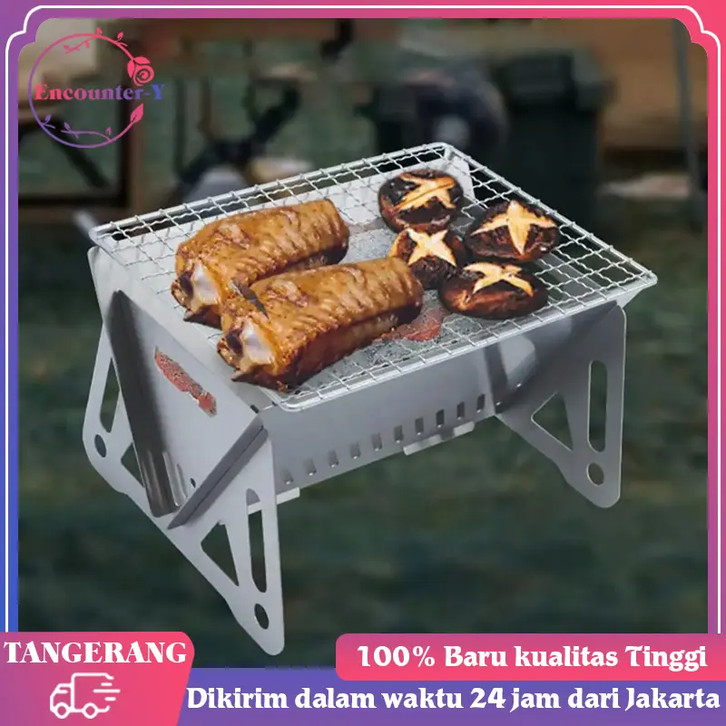 Bakaran Portable Alat Panggang Barbeque Lipat Grill Pemanggang Camping