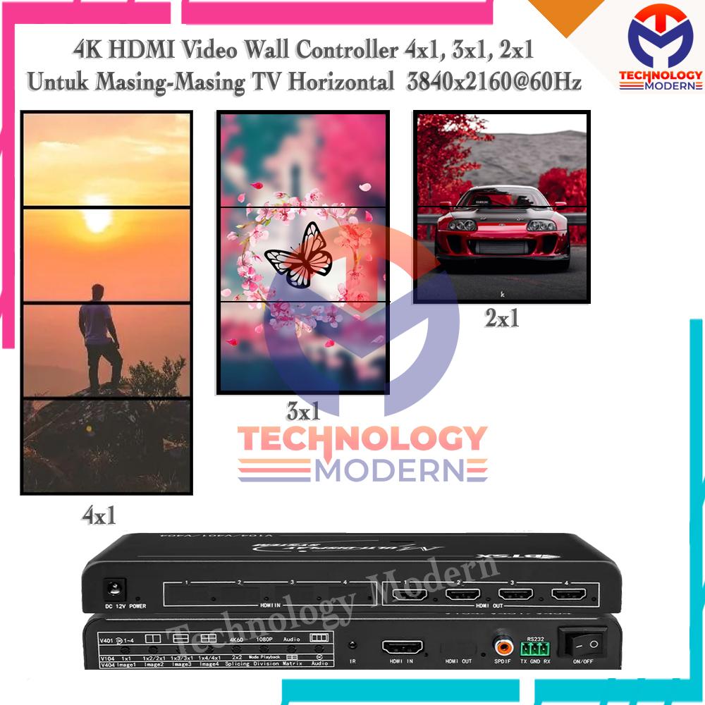 4K HDMI Video Wall Controller 4x1 3x1 2x1 horizontal mode 3840*2160