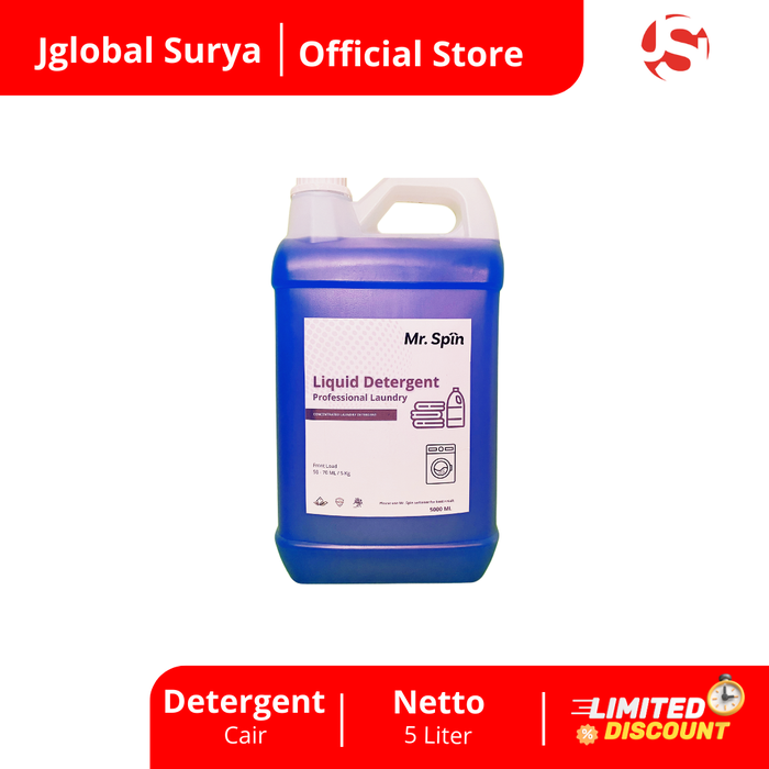 Gambar Detergent Cair Mr. Spin 5 Liter | Deterjen Laundry Pakaian dari J Global Surya Kab. Tangerang Tokopedia