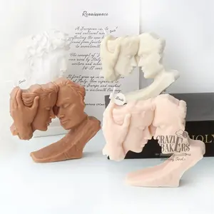 Cetakan Silikon Candle Face Kissing Couple Nordic Style Silicon Mold