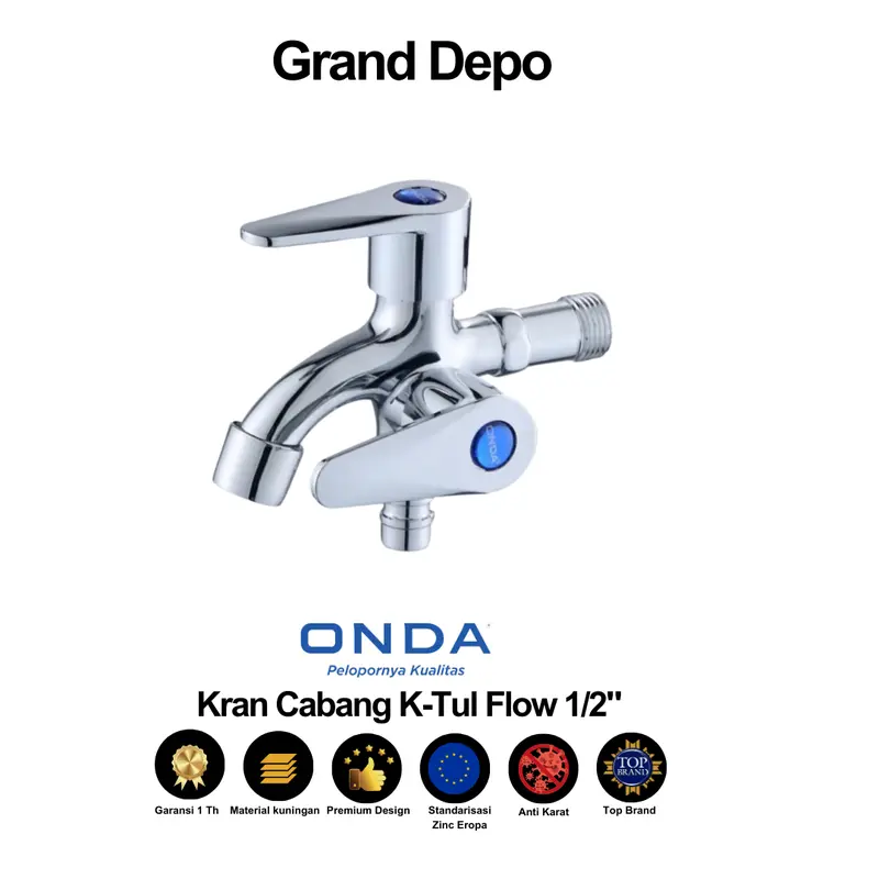 Kran Double Shower K-Tul Flow 1/2" Onda / Kran Cabang 1/2" Onda Keran 0