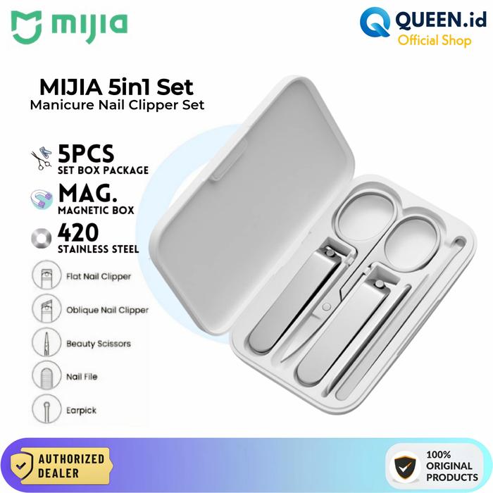 Gambar Mijia Manicure set Nail Clippers 5in1 Set Gunting kuku Stainless dari QUEEN id Official Kab. Tangerang Tokopedia