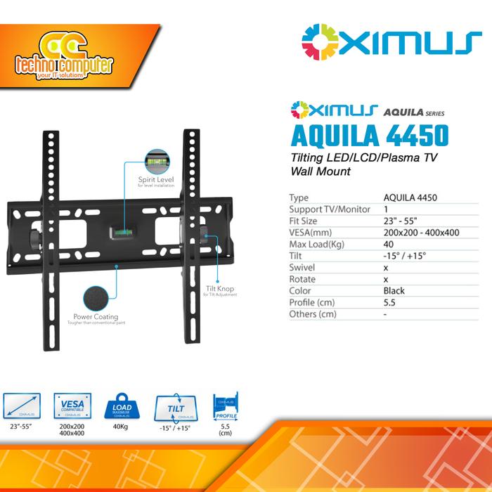 Gambar Bracket Monitor TV 23-55inch OXIMUS AQUILA 4450 Wall Mount Bracket dari Techno Computer Bali Kota Denpasar Tokopedia