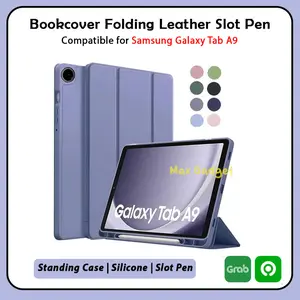 For Samsung  Galaxy Tab A9 A9+ Plus 2023 Flip Case Casing Softcase Cover Slot Pen