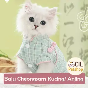 Baju Cheongsam Kucing Anjing Pakaian Dress Anjing Kucing