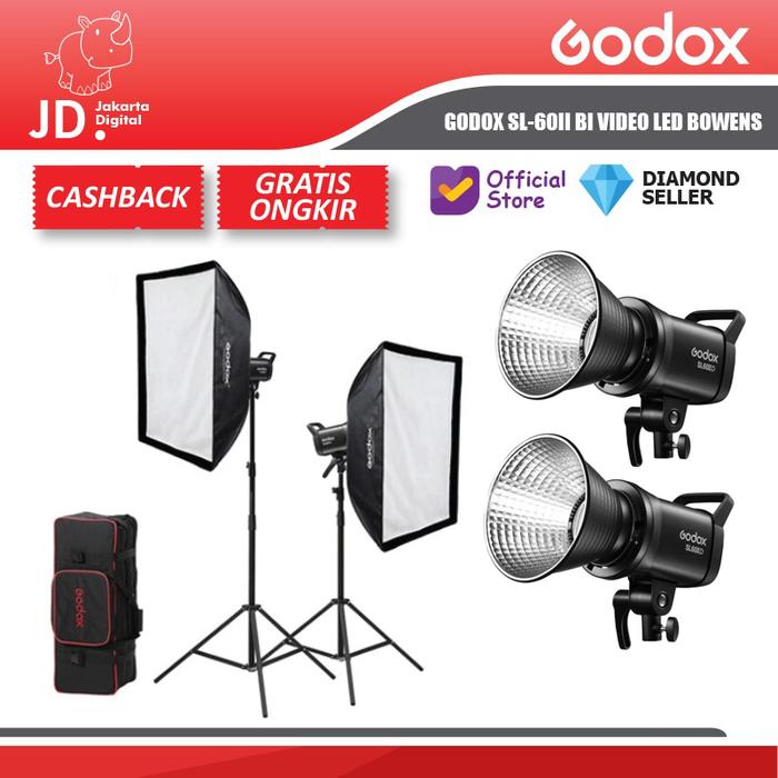 Gambar GODOX SL-60II BI VIDEO LED BOWENS MOUNT SL60 II LAMPU STUDIO SL60 - PAKET I, SL60II D dari Jakarta Digital 8 Kota Administrasi Jakarta Pusat Tokopedia