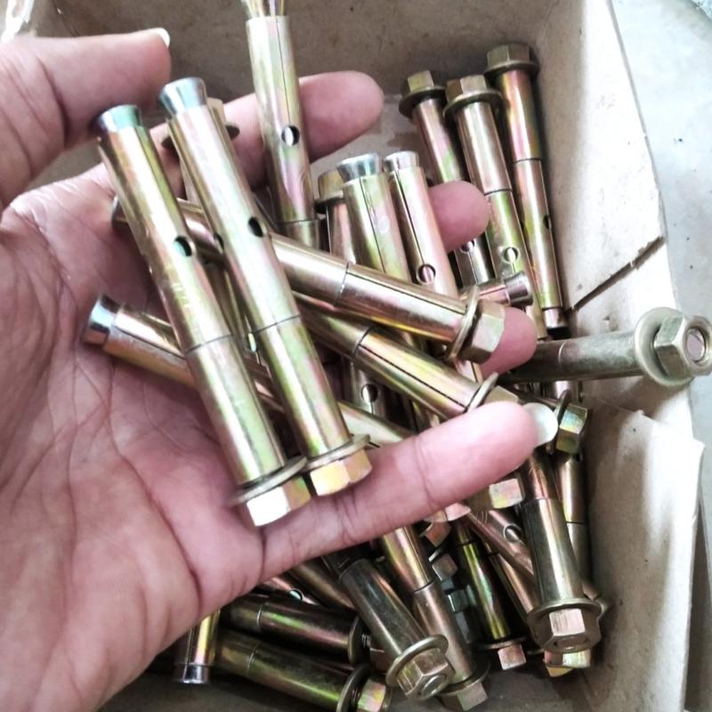 Dynabolt M10 x 77 Baut tapak tiang railing tangga stainless dan kaca ...