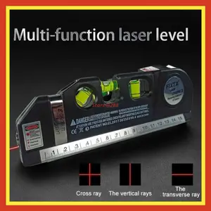 Waterpass Laser Magnet Penggaris Horizontal Taffware LEVELPRO3 250cm