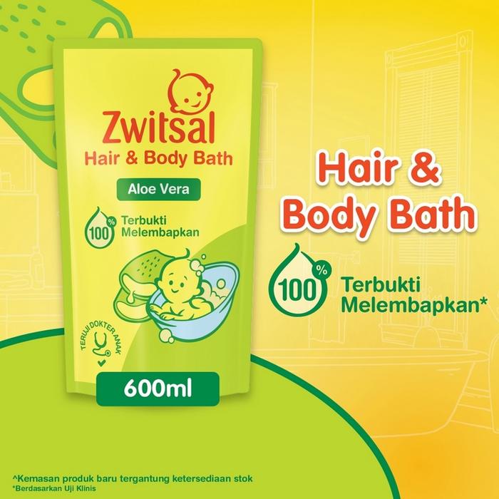 Gambar Zwitsal Baby Bath 2-in-1 Hair & Body Pouch Refill - 600ml dari Unilever Mall Official Kab. Tangerang Tokopedia