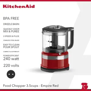 KitchenAid 3.5 Cup Min Food Processor 5KFC3516EER - Empire red