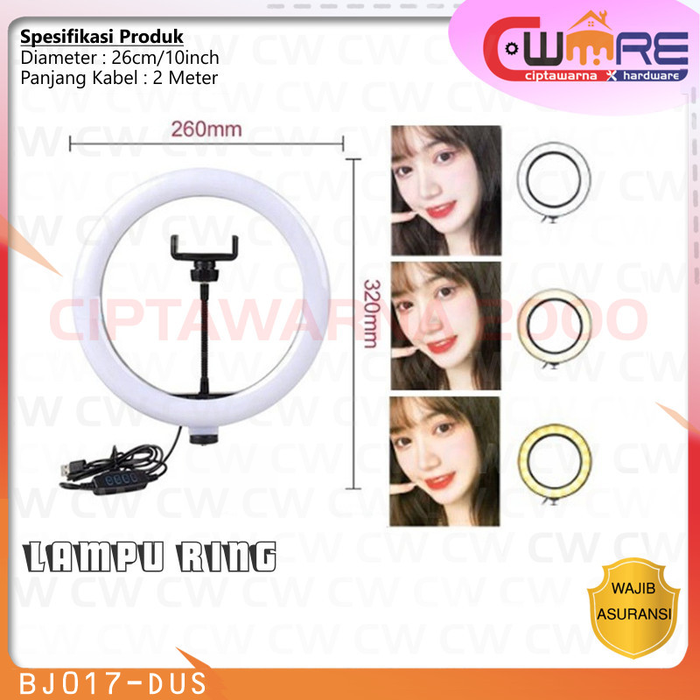 Gambar Paket Tripod 26cm + Lampu Ring Light LED 26cm 10Inc Selfie Tiktok Vlog - TRIPOD SAJA dari Ciptawarna2000 Home Living Kota Palembang 4 Tokopedia