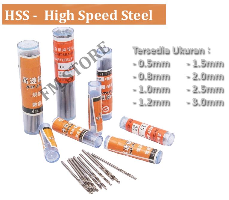 Mata Bor  Kecil Mini HSS Silver 0.5 0.8 1.0 1.2 1.5 2.0 2.5 3MM PCB 0