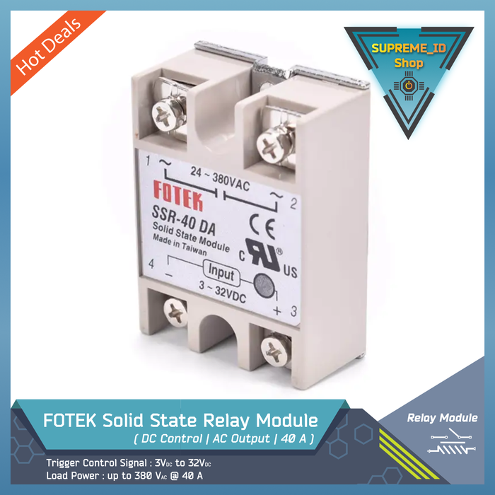 Solid State Power Module Jual FOTEK SSR DA Solid State Relay Module for Industrial Power Supply ...
