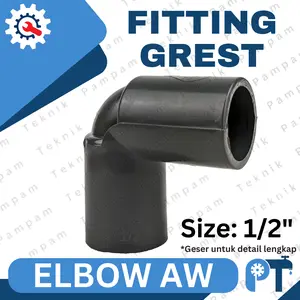 Keni L Knie Elbow Knee 1/2" inch AW GREST - FITTING PIPA PVC 1/2 inci