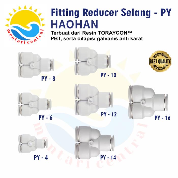 Connector Py 16 Jual FITTING PY PNEUMATIC SELANG SAMBUNGAN SELANG RECUCER SAMBUNGAN Y ...