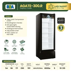 RSA Showcase Display Cooler AGATE-300 GARANSI RESMI FREE ONGKIR