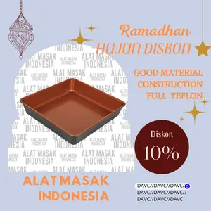 Loyang Square 24.2x24.2x5cm Copper PREMIUM/Square Cake Black Cooper