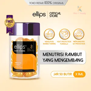 Ellips Hair Vitamin Pro Keratin Smooth & Silky Jar 50 Butir | Vitamin Rambut untuk Rambut Mengembang