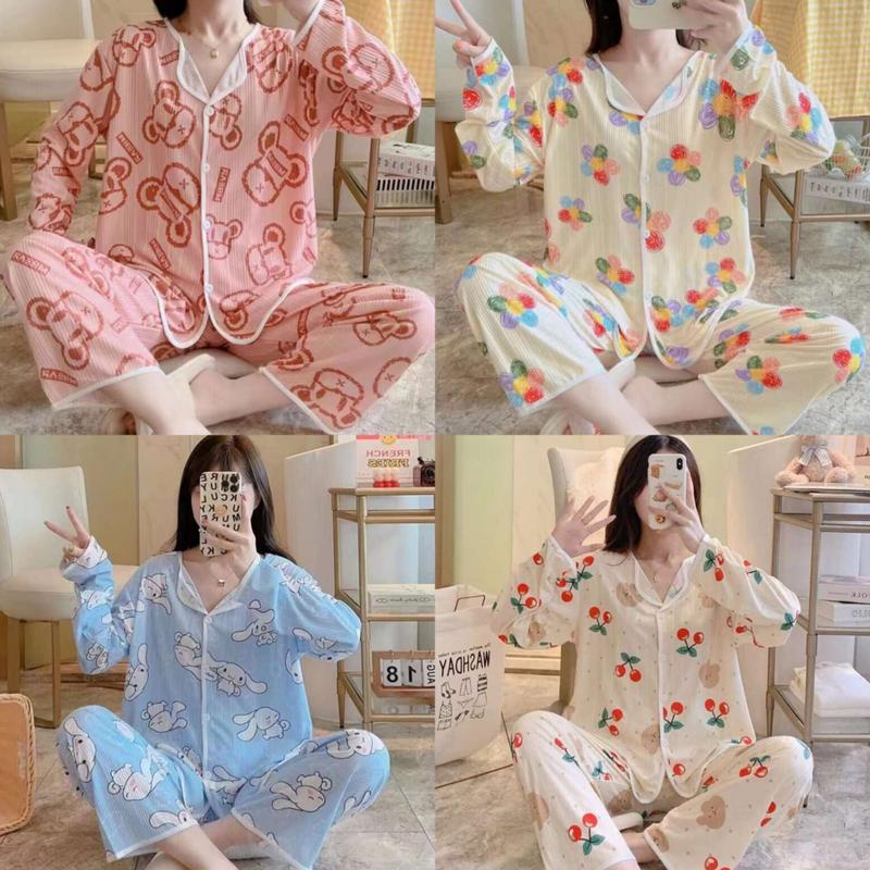 PIYAMA CP PP BAJU TIDUR WANITA MURAH BAHAN KAOS SPANDEK IMPORT 2