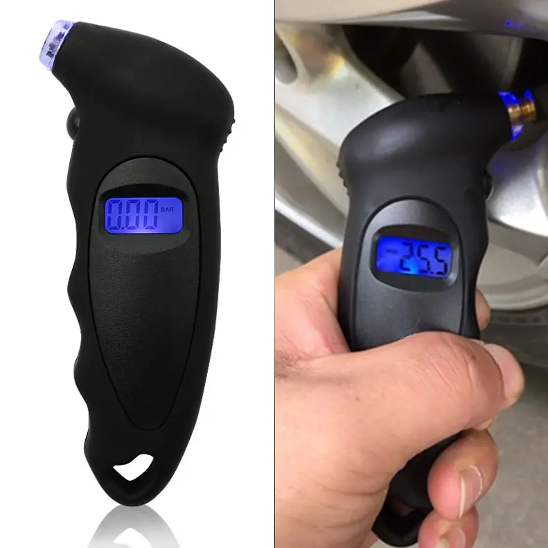 Pengukur Tekanan Ban Mobil Digital Tire Gauge LCD Hiperdeal AG13