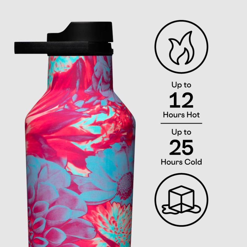 Corkcicle 32oz Sport Canteen Series A Dopamine Floral 1