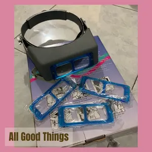 head band binocular 4 lensa / magnifier optivisor loupe 4 lensa visor