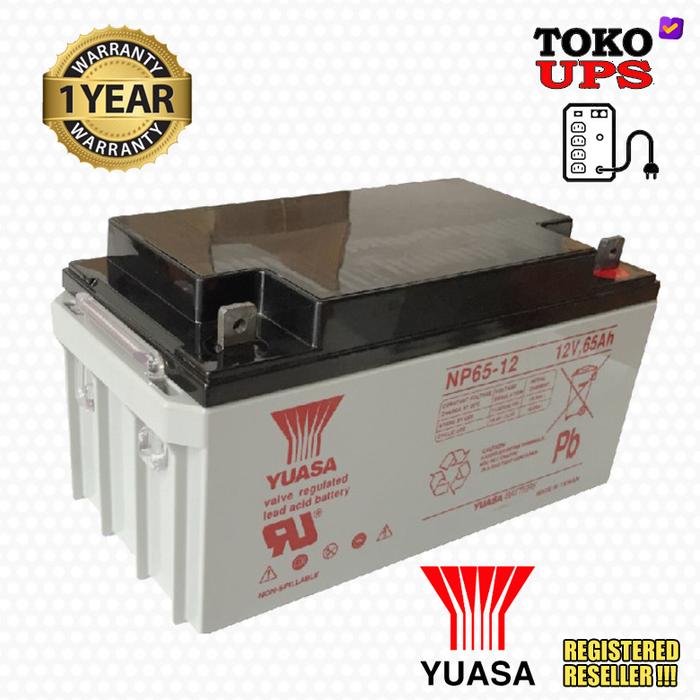 Gambar Baterai Aki Yuasa 12V 65AH NP65-12 Original - Unit dari TokoUPS Kota Administrasi Jakarta Pusat Tokopedia