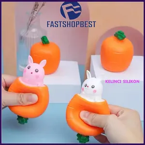 FSB Mainan Squishy Anti Stress Kelinci Pop It Rabbit Carrot