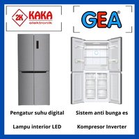 Gambar KULKAS GEA G4D 404 LEMARI ES 2 PINTU INVERTER G4D-404 4 PINTU SILVER dari KAKA ELEKTRONIK Kota Tangerang Selatan 1 Tokopedia