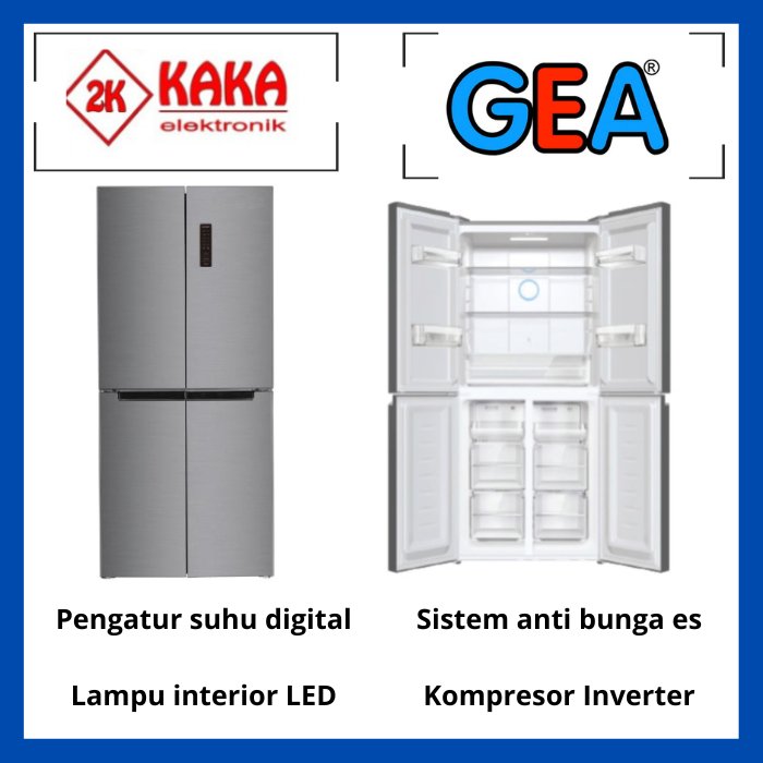 Gambar KULKAS GEA G4D 404 LEMARI ES 2 PINTU INVERTER G4D-404 4 PINTU SILVER dari KAKA ELEKTRONIK Kota Tangerang Selatan Tokopedia