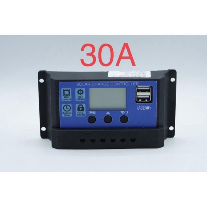 Solar Charge Controller 30A 12V 24V Auto PWM Pengisi Daya Surya - Shop ...