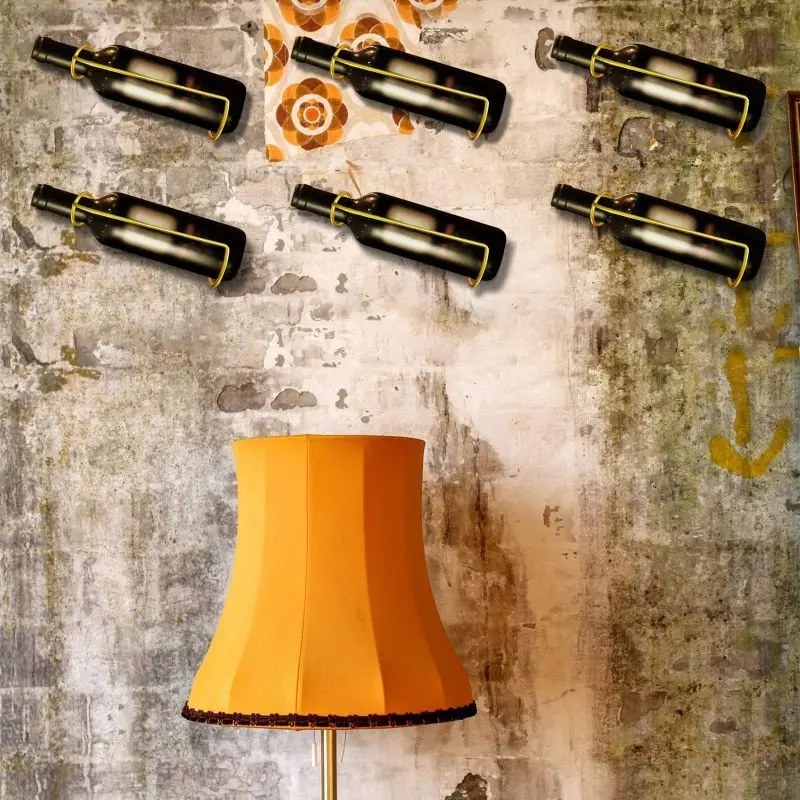 Rak Wine Dinding Emas Rak Botol Wine Dinding Bottle Wine Wall Holder 4