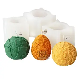 Cetakan Silikon Bentuk Bola Uang Euro Dollar Ball Candle Mold