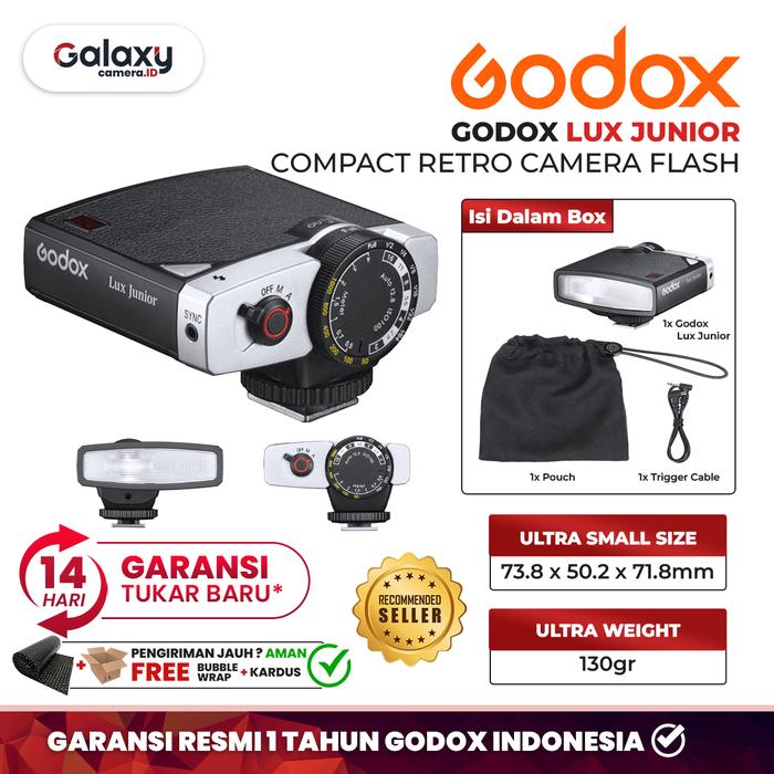 Gambar Godox Lux Junior Retro Flash Camera Vintage Compact Universal RESMI dari Galaxy Camera Kota Tangerang Tokopedia