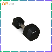 Gambar HEXAGONAL DUMBBELL OB FIT BLACK RUBBER 9 KG dari OB Fitness & Health Kota Administrasi Jakarta Barat 1 Tokopedia