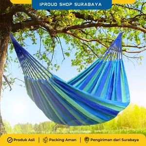 iProud Shop Surabaya Hammock Kasur Gantung Single Bahan Polyester Kuat Tahan Beban 150kg Cocok Untuk Tidur Di Gunung Dan Outdoor Camping