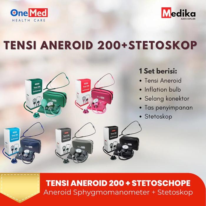 Gambar Tensi Aneroid dan Stetoskop Onemed Paket Nurse Kit dari Medika Alkes Suplier Kota Semarang Tokopedia