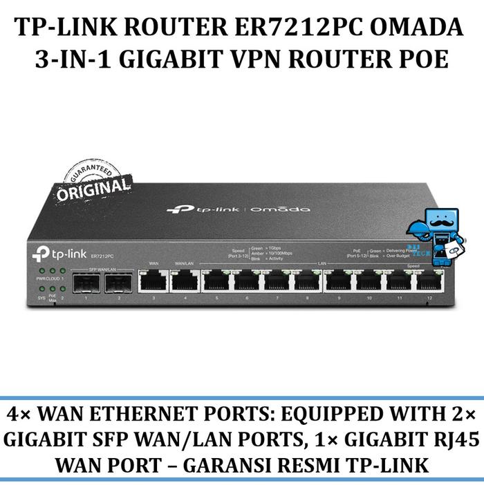 Jual Tp-Link Router Er7212pc Omada 3-In-1 Gigabit Vpn Router Poe Switch ...