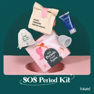 MENSTRUAL CUP by Tokaed | SOS PERIOD KIT period cup transparent lubric