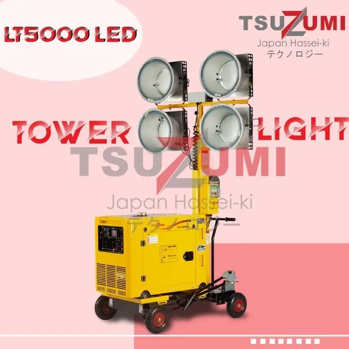 Lighting Tower Generator 5,5 Meter 1000 watt LT 5000 LED Tsuzumi Japan