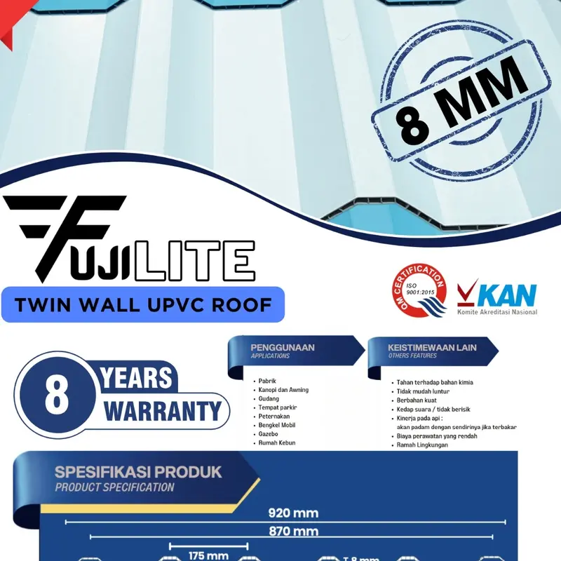 Atap Upvc Fuji Double Layer 8 mm 0