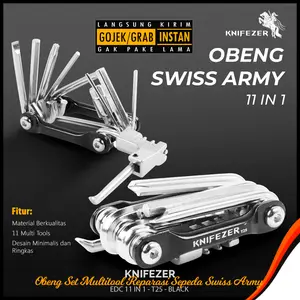 KNIFEZER Obeng Set Multitool Reparasi Sepeda Swiss Army EDC 11in1 T25