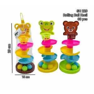 MAINAN EDUKASI ANAK ROTATING ROLLING BALL SELUNCURAN BOLA KEMASAN JALA