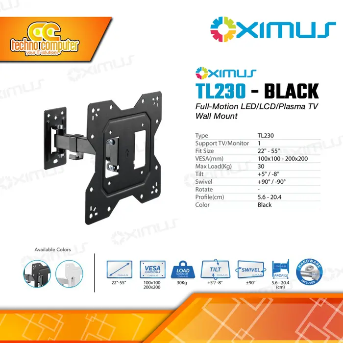 Gambar Bracket Monitor TV 22-55inch OXIMUS TL230 Wall Mount Bracket - Putih dari Techno Computer Bali Kota Denpasar 5 Tokopedia