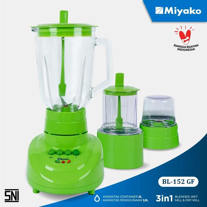 Gambar BLENDER MIYAKO 152 GF Gelas Kaca 1.5 liter dari utamamegaelectric Kota Tangerang Selatan Tokopedia
