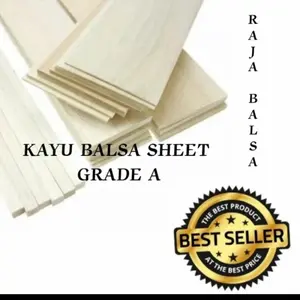 kayu Balsa 3mm x 10cm x 100cm balsa sheet 3mm balsa lembaran kayu maket / bahan miniatur