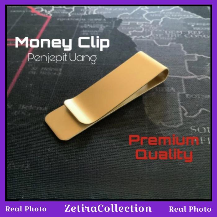 Gambar Money Clip Penjepit Uang Mulus Klip Dompet PREMIUM BRASS MATTE FINISH dari ilouyouCollection Kota Administrasi Jakarta Selatan Tokopedia